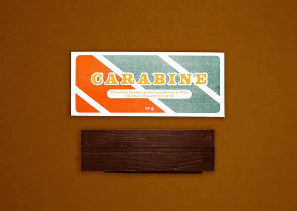 Carabine - tablette chocolat noir + caramel croquant